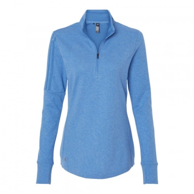 Adidas Ladies 3-Stripe Quarter-Zip Sweater