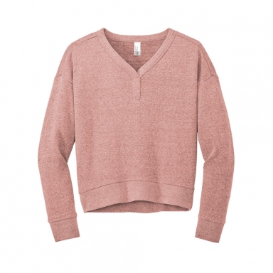 District Ladies Fleece V-Neck Sweatshirt